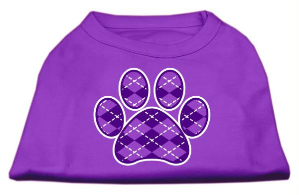 Argyle Paw Purple Screen Print Shirt Purple Lg (14)