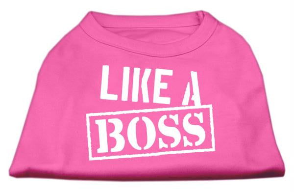 Like a Boss Screen Print Shirt Bright Pink Lg (14)