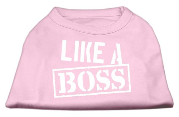 Like a Boss Screen Print Shirt Light Pink Lg (14)