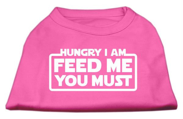 Hungry I am Screen Print Shirt Bright Pink XS (8)