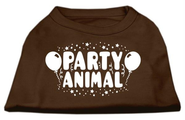 Party Animal Screen Print Shirt Brown Lg (14)