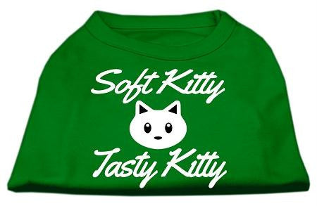 Softy Kitty, Tasty Kitty Screen Print Dog Shirt Emerald Green Med (12)