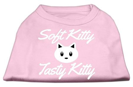 Softy Kitty, Tasty Kitty Screen Print Dog Shirt Light Pink Med (12)