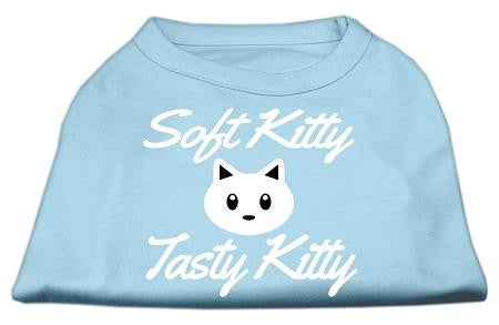 Softy Kitty, Tasty Kitty Screen Print Dog Shirt Baby Blue XXL (18)