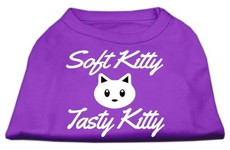 Softy Kitty, Tasty Kitty Screen Print Dog Shirt Purple XXXL (20)