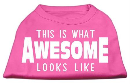 This is What Awesome Looks Like Dog Shirt Bright Pink Med (12)