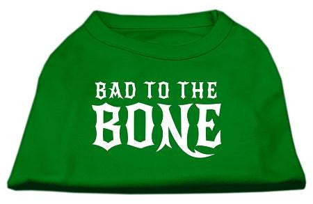 Bad to the Bone Dog Shirt Emerald Green Lg (14)