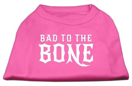 Bad to the Bone Dog Shirt Bright Pink Med (12)