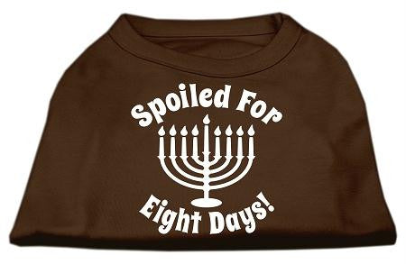 Spoiled for 8 Days Screenprint Dog Shirt Brown Lg (14)