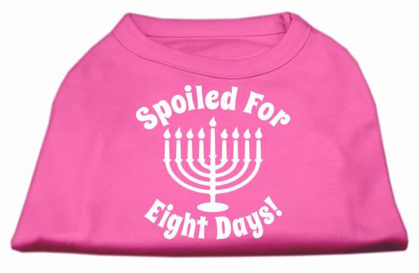 Spoiled for 8 Days Screenprint Dog Shirt Bright Pink Med (12)