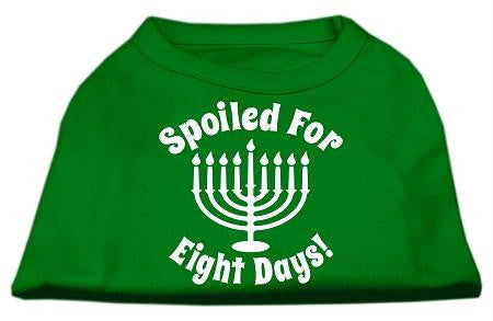 Spoiled for 8 Days Screenprint Dog Shirt Emerald Green Med (12)