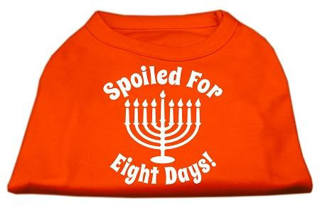 Spoiled for 8 Days Screenprint Dog Shirt Orange Med (12)