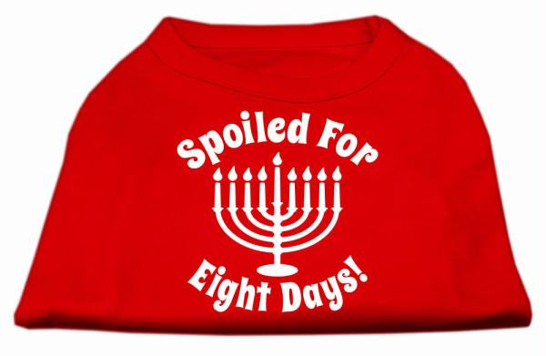 Spoiled for 8 Days Screenprint Dog Shirt Red Med (12)