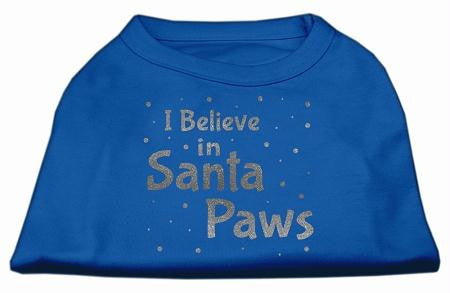 Screenprint Santa Paws Pet Shirt Blue Lg (14)