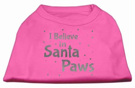 Screenprint Santa Paws Pet Shirt Bright Pink Lg (14)