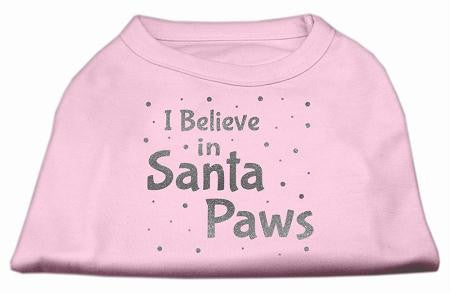 Screenprint Santa Paws Pet Shirt Light Pink Med (12)