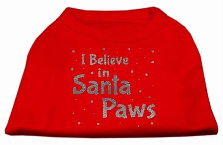 Screenprint Santa Paws Pet Shirt Red Med (12)