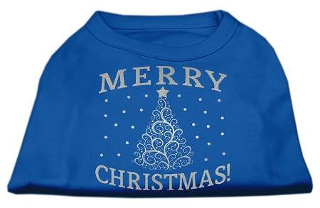 Shimmer Christmas Tree Pet Shirt Blue Sm (10)