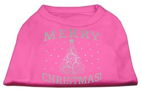 Shimmer Christmas Tree Pet Shirt Bright Pink XS (8)