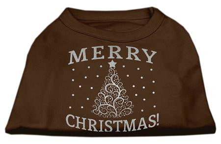 Shimmer Christmas Tree Pet Shirt Brown XS (8)