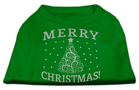 Shimmer Christmas Tree Pet Shirt Emerald Green XS (8)