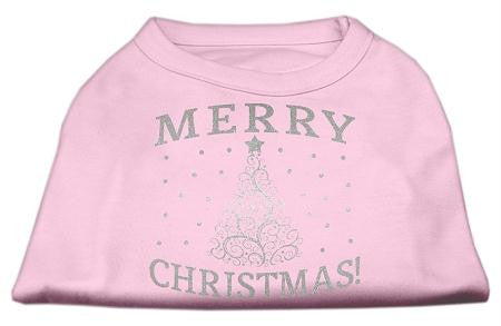 Shimmer Christmas Tree Pet Shirt Light Pink XS (8)