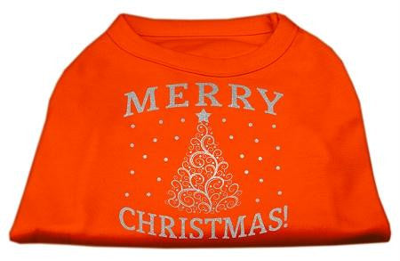 Shimmer Christmas Tree Pet Shirt Orange XS (8)