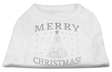 Shimmer Christmas Tree Pet Shirt White XS (8)