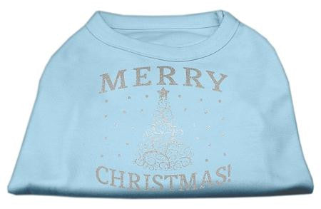 Shimmer Christmas Tree Pet Shirt Baby Blue XXL (18)