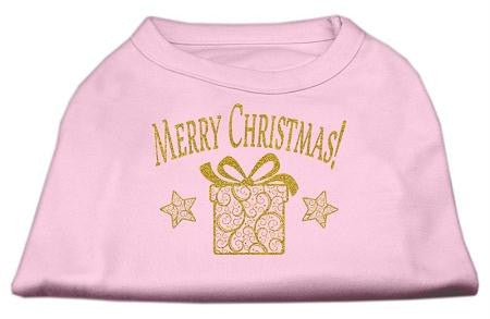 Golden Christmas Present Dog Shirt Light Pink Med (12)