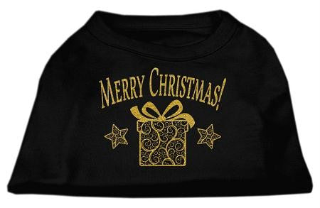 Golden Christmas Present Dog Shirt Black XXL (18)