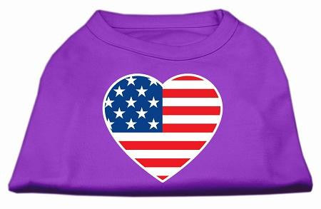 American Flag Heart Screen Print Shirt Purple Sm (10)