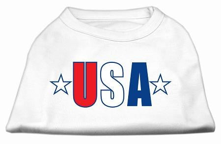 USA Star Screen Print Shirt White Lg (14)