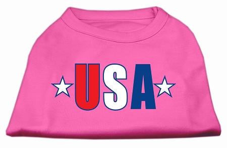 USA Star Screen Print Shirt Bright Pink Med (12)