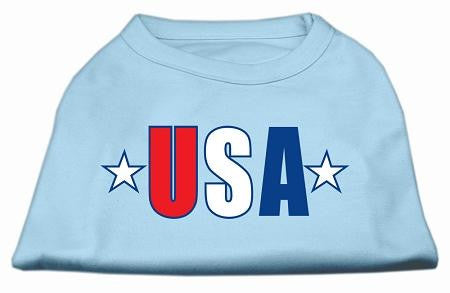 USA Star Screen Print Shirt Baby Blue XXL (18)