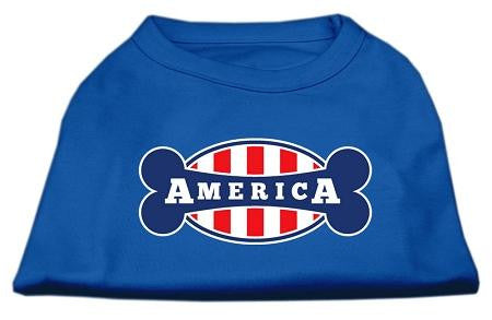 Bonely in America Screen Print Shirt Blue Lg (14)