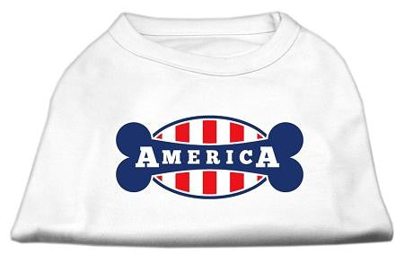 Bonely in America Screen Print Shirt White Lg (14)