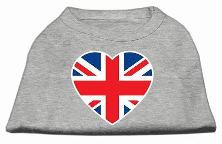 British Flag Heart Screen Print Shirt Grey Lg (14)