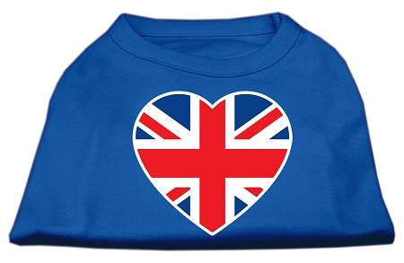 British Flag Heart Screen Print Shirt Blue Med (12)