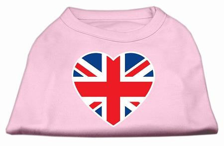 British Flag Heart Screen Print Shirt Light Pink Med (12)