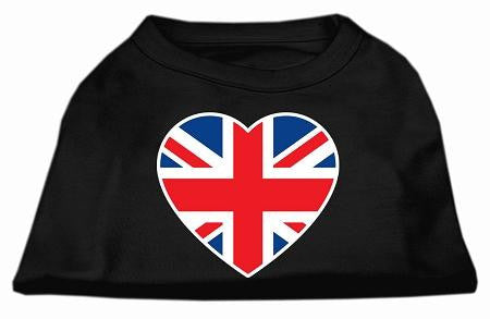 British Flag Heart Screen Print Shirt Black  Sm (10)