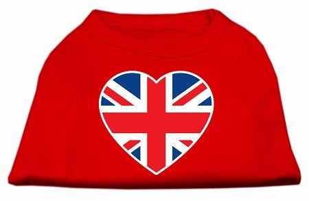 British Flag Heart Screen Print Shirt Red XS (8)