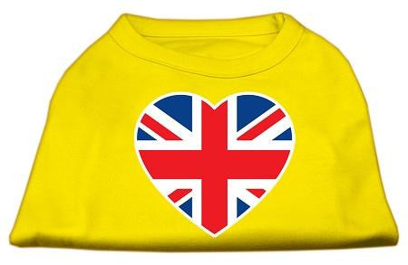 British Flag Heart Screen Print Shirt Yellow XS (8)