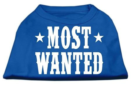 Most Wanted Screen Print Shirt Blue Lg (14)