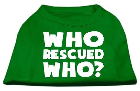 Who Rescued Who Screen Print Shirt Green Lg (14)