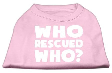 Who Rescued Who Screen Print Shirt Light Pink Lg (14)