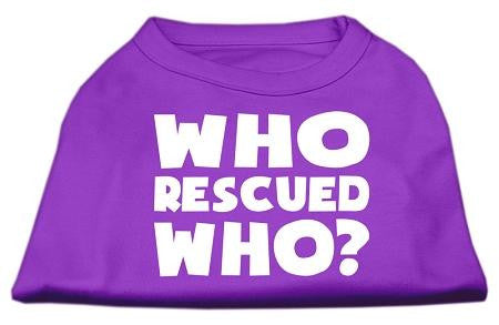 Who Rescued Who Screen Print Shirt Purple Lg (14)