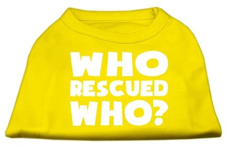 Who Rescued Who Screen Print Shirt Yellow Lg (14)