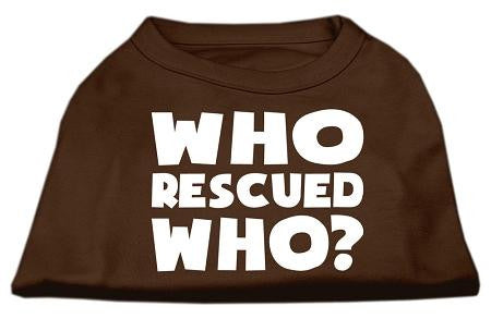 Who Rescued Who Screen Print Shirt Brown Med (12)