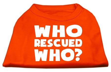 Who Rescued Who Screen Print Shirt Orange Med (12)